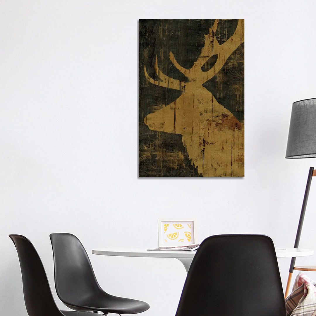 Rustic Lodge Animals Deer by Marie Elaine Cusson - Wrapped Canvas Painting