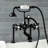 Kingston Brass Aqua Vintage Three-Handle 2-Hole Deck Mount Clawfoot Tub Faucet with Hand Shower-50911819