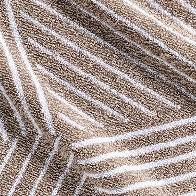 Essuie-mains jacquard géométrique 100% coton Lacoste Guethary, Sable, 1 débarbouillette
