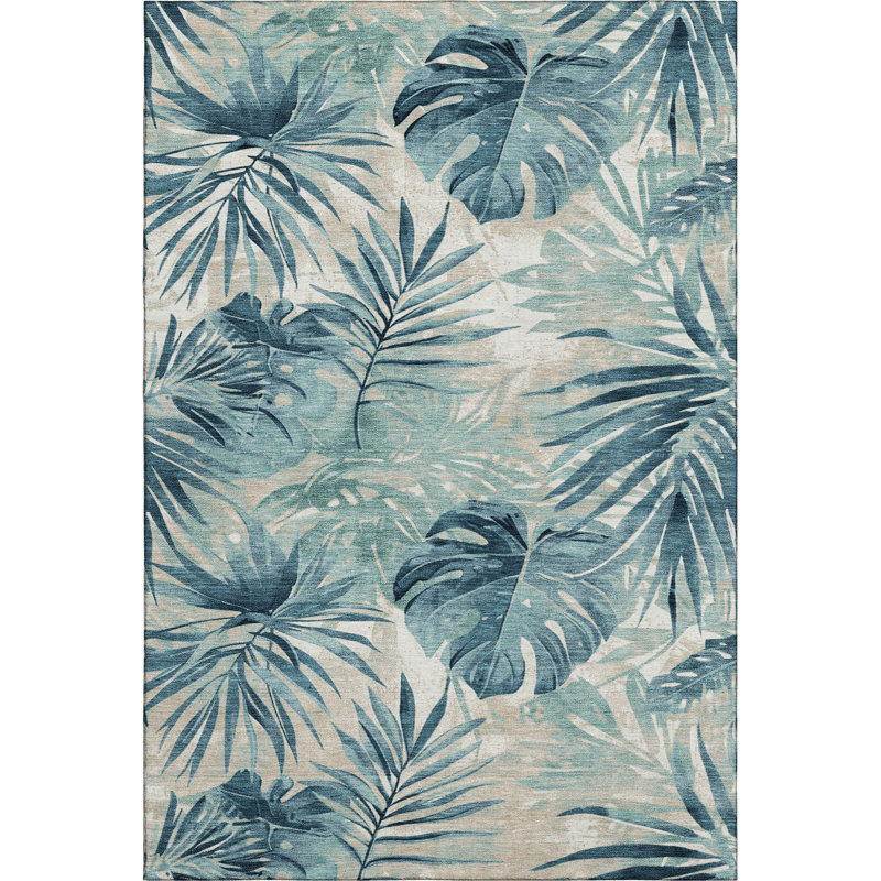 Premium Machine Washable Mayfield AMF1886 Floral Rug, Rectangle 2'6" x 3'10"