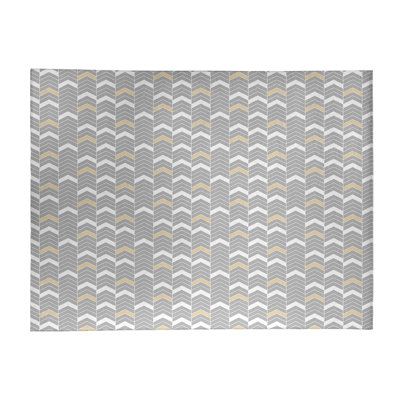 Tapis gris/jaune fait main