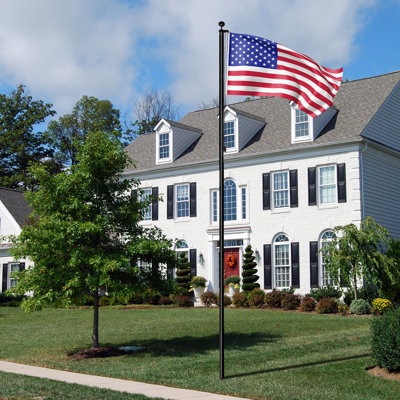 Black Sectional Aluminum Alloy Flag Pole Kit