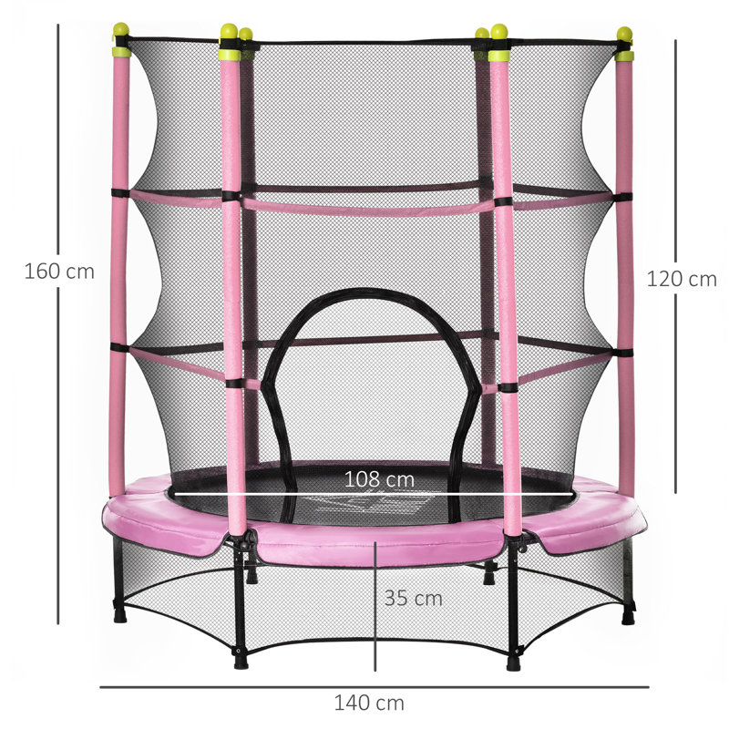 HOMCOM Hexagon Kid / Toddler Trampoline, Pink