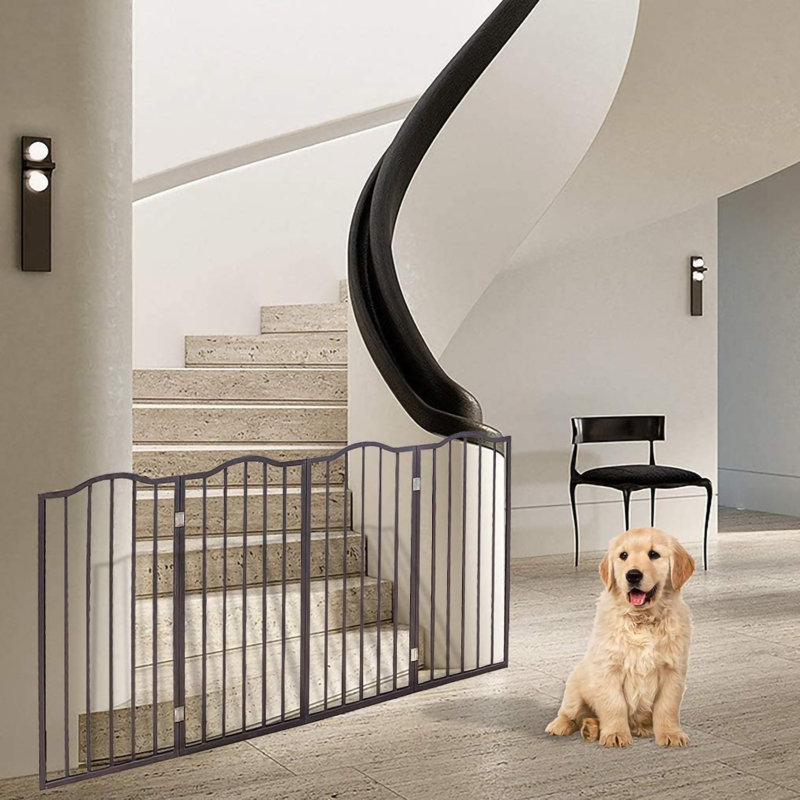 Clôture pliante en bois massif pour animaux 4 portes à 4 panneaux pour animaux