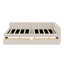 Lit plateforme tapissier avec port USB et 2 tiroirs