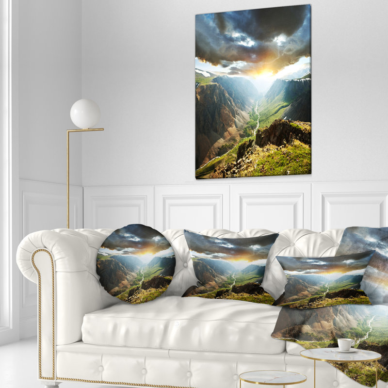 Coussin lombaire imprimé montagnes nuageuses