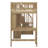 Wooden Twin Size Elevated Bed Featuring Desk, LED Lights, Storage Racks-2126561122