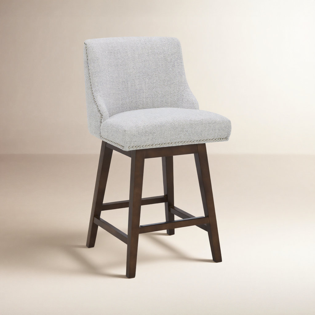 Orbay 26" Swivel Bar Stool, Gray Heathered