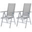 Outdoor Patio Dining Armchair Set of 2, Folding Beach Chair Light Grey