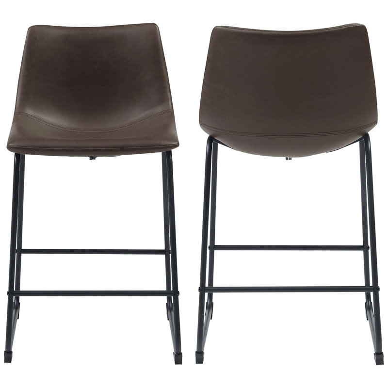 Tabourets de comptoir bruns et noirs (2) - Design classique pour chaises à hauteur de salle à manger (de 2)