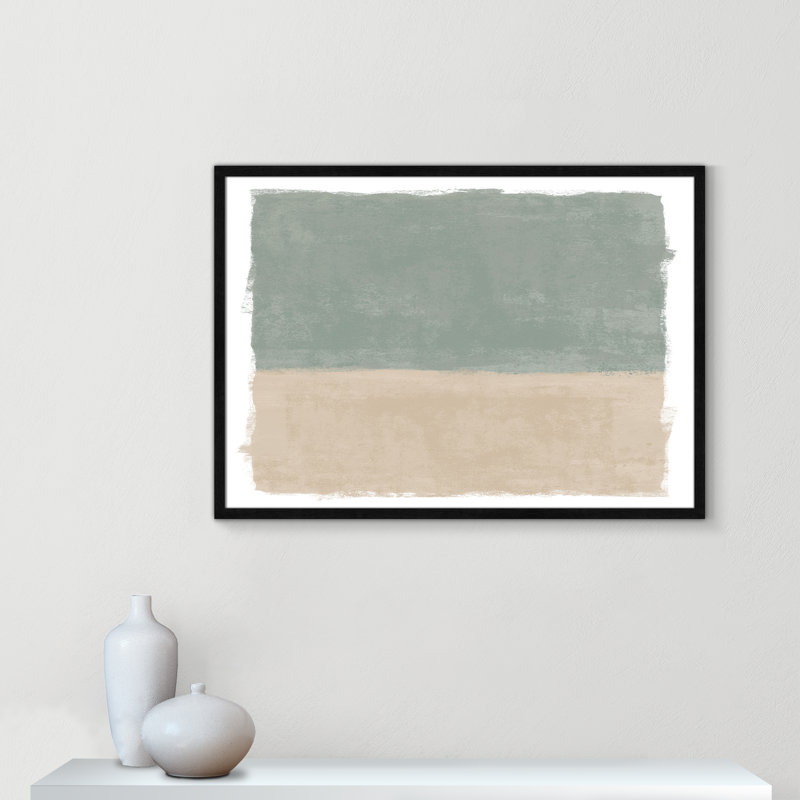 «Sage and Sand I - Landscape Version Print» par Natalie Carpentieri, L 35,5 po x H 25,5 po, Impression encadrée