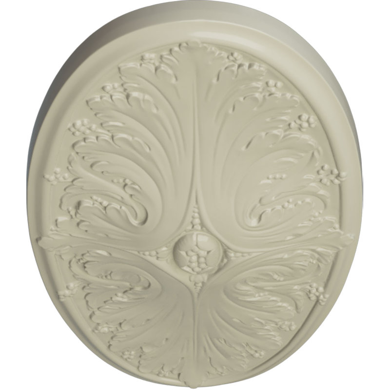 Médaillon de plafond Endurathane Madrid, l 24 3/4 po x H 12 1/2 po x P 1 3/4 po, finition jaune clair peinte à la main