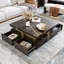 Table basse carrée avec rangement à 4 tiroirs-1176212581