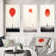 Serenity Minimal Aquarelle en rouge tendre II - ensemble de 3 pièces d'art abstrait-1239207379-1239207377