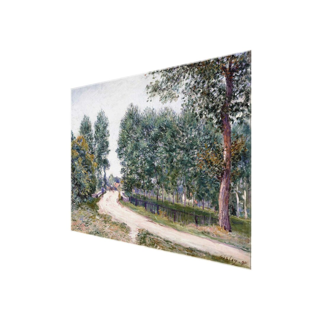 Glasbild Der Weg nach Saint-Moms am Morgen von Alfred Sisley