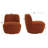 Cozy Modern Bouclé Swivel Lounge Accent Seating Chair-453872073