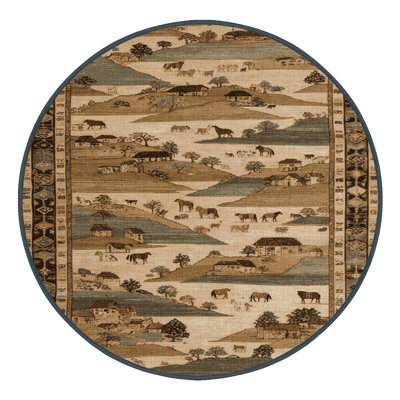 Machine Washable Turkish Brown Area Rug