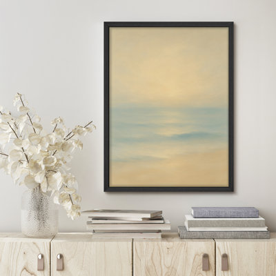 Art mural Serene Ocean Horizon - Doux paysage de plage pour un décor relaxant côtier ou minimaliste