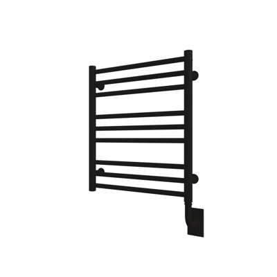 19.5"x23" Sorano Wall Mounted Electric Plug-in Towel Warmer Modern Heated Towel Rack - Matte Black, Lifetime Warranty