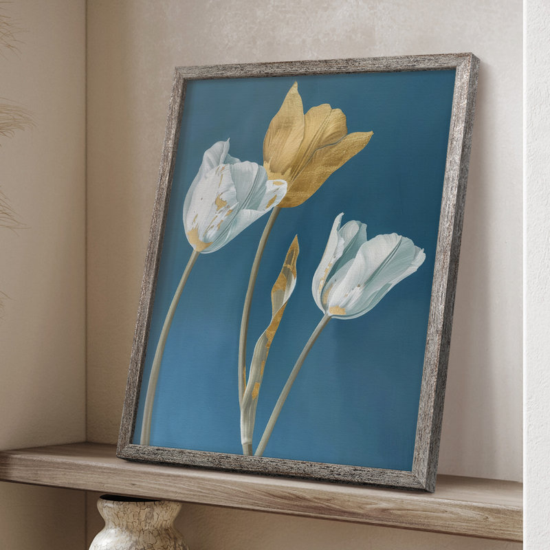 Impression encadrée FLORAL Series Cxxx - bois massif, H 15 po x l 12 po