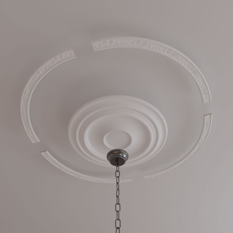 Ensemble d'anneaux de plafond Rose, H 42,5 po x l 42,5 po, Simple (1/4 d'un cercle complet)