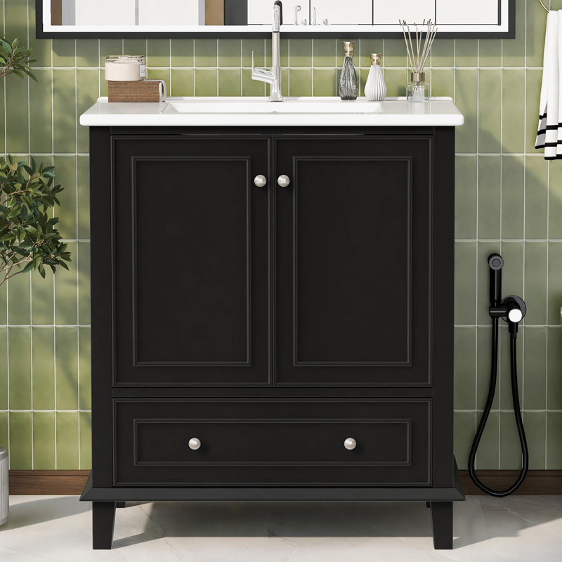 76 mm Freestanding Bathroom Vanity, Black
