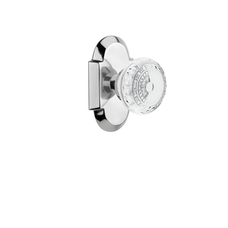 Cottage Plate with Crystal Meadows Knob, Bright Chrome