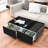 Modern Smart Coffee Table with Built-in Fridge, Bluetooth Speakers, Wireless Charging, Power Socket, USB Ports-1220718366