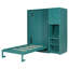 Lit escamotable mural simple sarcelle avec bibliothèque, armoire, bureau et rangement Teal-2009033239