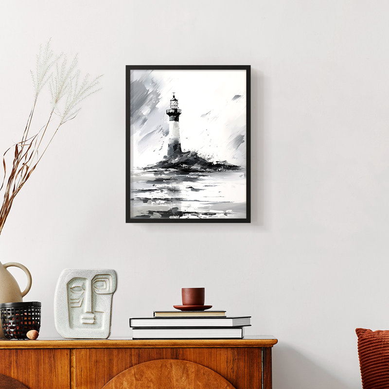 Série NAUTICAL - impression encadrée de qualité supérieure - prête à être accrochée - aucun clou requis, Noir
