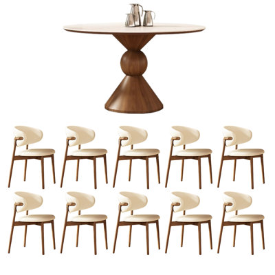 Small household round dining table and chairs