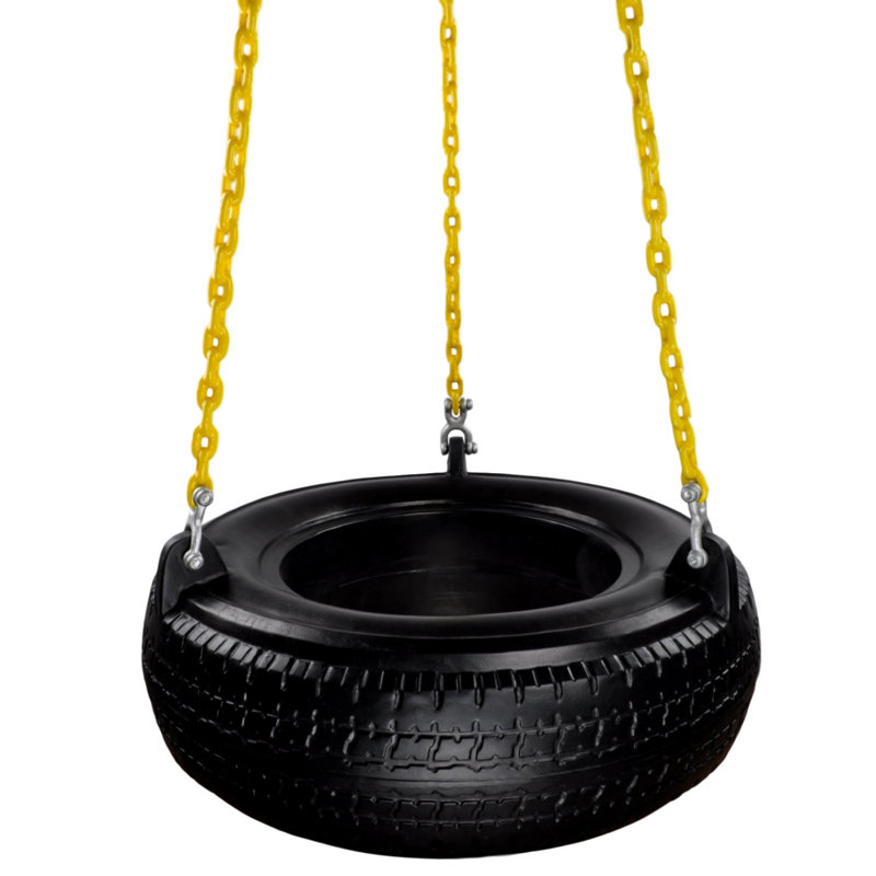 Tire Swing avec chaînes enduites, Noir