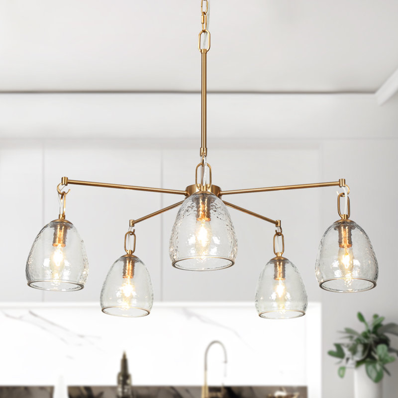 Cillin 5-Light Dimmable Wagon Wheel Chandelier