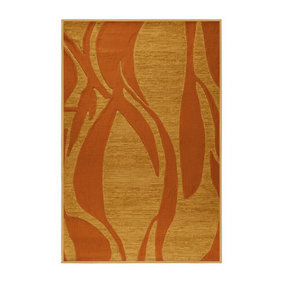 Machine Washable Abstract Brown Area Rug