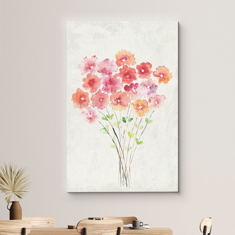 Tulipe dorée rétro délavée sur toile, H 36 po x l 24 po x P 1,5 po