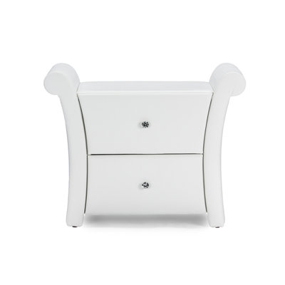  Victoria Matte Black Nightstand with 2 Storage Drawers Modern Compact Design