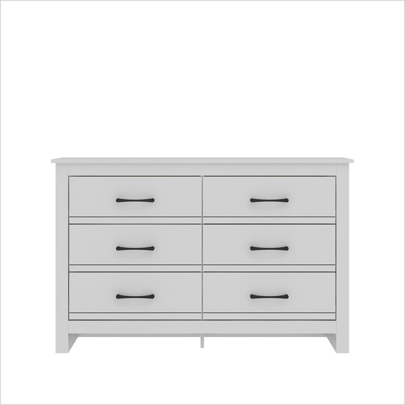 Limestone 6 Drawer Chest of Drawers, White