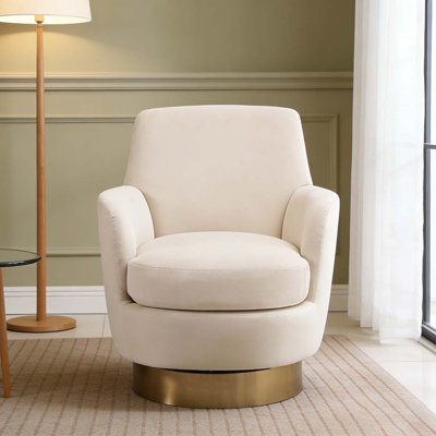 Velvet Swivel Barrel Chair, Swivel Accent Chairs Armchair
