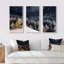 «Night Forest Christmas Tree», ensemble d'art mural sur toile encadré paysage-903248093-903248089