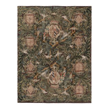Rug & Kilim’S Armorial Tudor Style Rug In Black, With Beige, Blue And Gold Tones