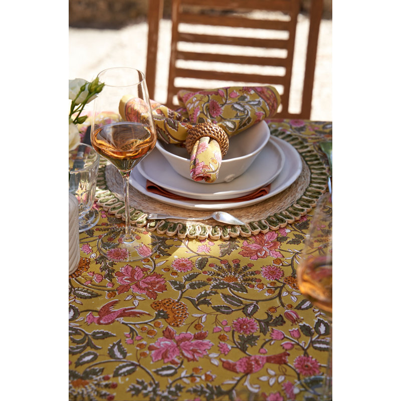 Damaris Napkins - Pink/Mustard - 20" x 20" - Set of 4