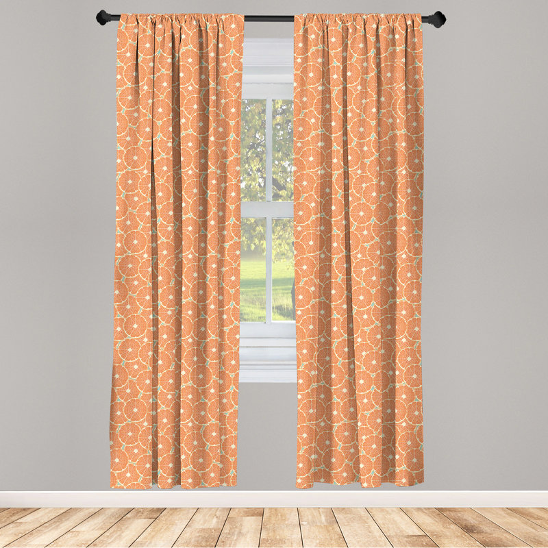 Fruit Semi-Sheer Rod Pocket Curtain Panels, 28" x 84"