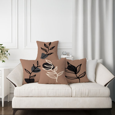 Ensemble de housse de coussin lavable et repassable 4 pièces