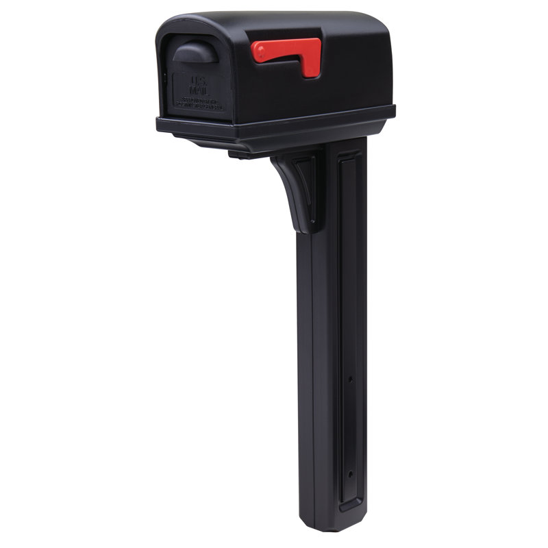 Classic Plastic Post Mounted Mailbox, Black