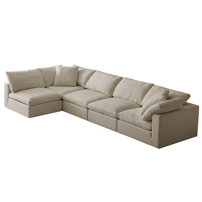5 Pieces Sectional Sofas, Light Brown