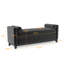 Banc de rangement noir de 66 pouces avec pieds en bois massif et 2 traversins, parfait pour le bout du lit, la chambre à coucher ou le salon, avec entrée en tissu respirant cannelé, pieds équipés, caché-129017389-129017386