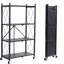 Étagère de rangement pliante en métal à 4 niveaux (capacité totale de 240 lb) - pré-assemblée avec roues pivotantes, polyvalente pour la cuisine / le garage, résistante à la rouille