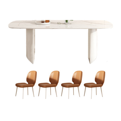 Glossy Snowflake White Dining Table
