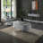 Grey High Gloss and Chrome End Table with Drawer