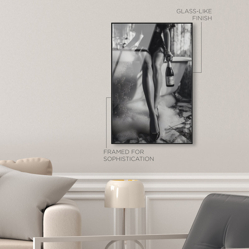 Bubbly Midnight High-Gloss Frameless Acrylic Glass Wall Art Fashion Print by Oliver Gal, Ready to Hang, 10 x 15, 37"H x 55"W